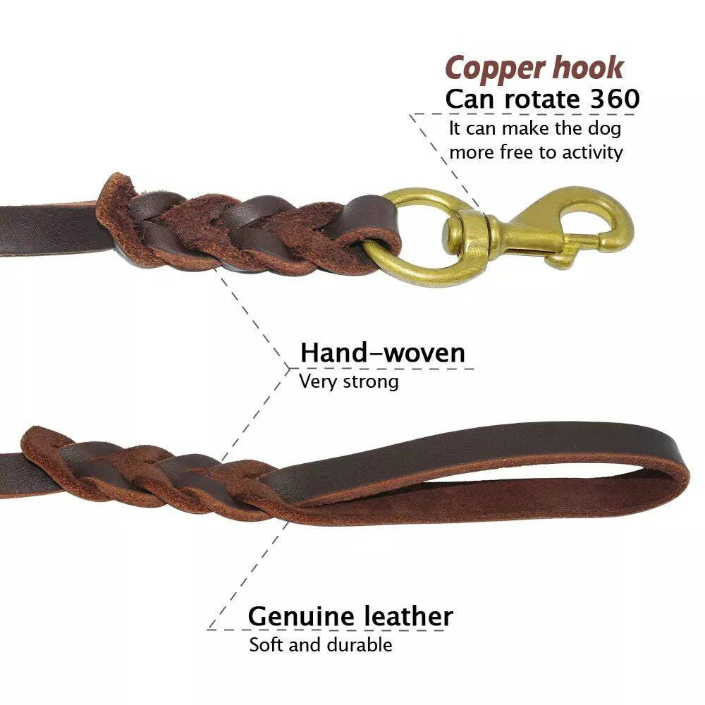 P&W Leather Leash - Paws & Whiskers