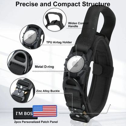 P&W Tactical AirTag Collar - Paws & Whiskers - Dog Protection Gear
